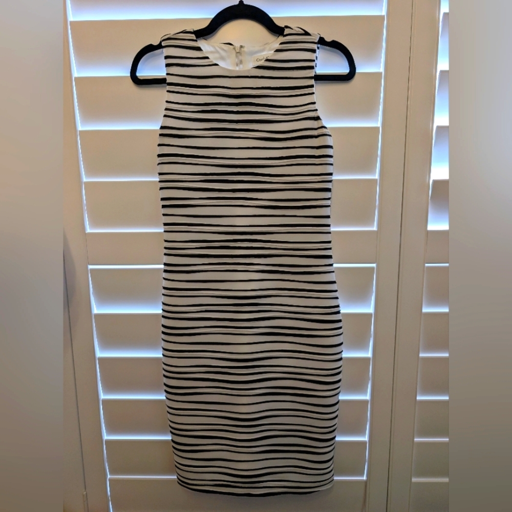 Calvin Klein bodycon striped dress, size 2